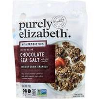 Purely Elizabeth, Senovinių grūdų granola su probiotikais. Šokoladinė jūros druska su kakavos gabalėliais, 8 oz (227 g)