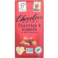 Chocolove, Vyšnios ir migdolai juodajame šokolade, 55 % kakavos, 90 g