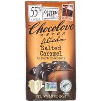 Chocolove, Įdarytas sūdytas karamelės skonio šokoladas su juoduoju šokoladu, 55 % kakavos, 90 g