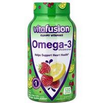 VitaFusion, Omega-3, EPA/DHA ir ALA guminukai, aviečių limonadas, 120 guminukų