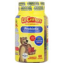 L'il Critters, Probiotikas su prebiotinėmis skaidulomis, vyšnių, apelsinų ir vynuogių skonio, 60 guminukų (0,5 milijardo KFV viename guminuke)