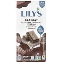 Lily's Sweets, Ypač tamsaus šokolado batonėlis, jūros druska, 70 % kakavos, 79 g