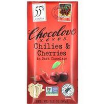 Chocolove, Čili pipirai ir vyšnios juodajame šokolade, 55 % kakavos, 90 g