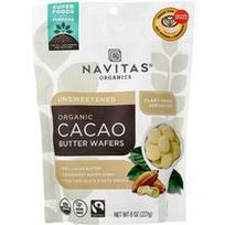 Navitas Organics, Organic Cacao Butter Wafers, Unsweetened, 8 oz (227 g)
