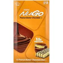 NuGo Nutrition, Baltymų batonėliai, žemės riešutų sviesto ir šokolado skonio, 15 batonėlių po 50 g (1,76 uncijos)