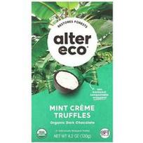 Alter Eco, Ekologiški mėtų ir kremo triufeliai, juodojo šokolado skonio, 120 g