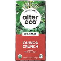 Alter Eco, Ekologiškas juodojo šokolado batonėlis, bolivinės balandos traškučiai, 60 % kakavos, 80 g