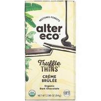 Alter Eco, „Truffle Thins“, ekologiškas juodojo šokolado batonėlis su „Crème Brûlée“, 84 g