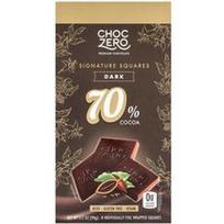 ChocZero, Firminiai kvadratėliai, juodojo šokolado, 70 % kakavos, 8 kvadratėliai, 90 g