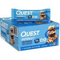 Quest Nutrition, „Overload“ baltymų batonėlis, „Cookie Commotion“, 12 batonėlių po 58 g (2,04 uncijos)