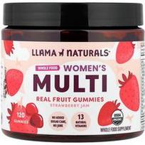 Llama Naturals, Moteriški kelių rūšių guminukai, tikrų vaisių ir braškių uogienės skonio, 120 guminukų