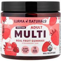Llama Naturals, Suaugusiesiems skirti kelių rūšių guminukai, tikrų vaisių ir braškių uogienės, 120 guminukų