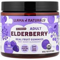 Llama Naturals, Suaugusių šeivamedžio uogų guminukai, tikrų vaisių guminukai, labai uogų šeivamedžio uogų, 90 guminukų
