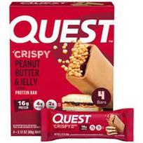 Quest Nutrition, Baltymų batonėlis, traškus žemės riešutų sviestas ir želė, 4 batonėliai po 60 g