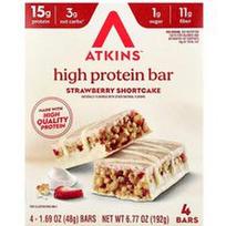 Atkins, Daug baltymų turintis braškių ir traškių pyragėlių batonėlis, 4 batonėliai po 48 g (1,69 uncijos)