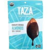 Taza Chocolate, Šokoladu glaistyti migdolai, 55 % kakavos, 99 g
