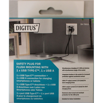 SALE OUT. DIGITUS Safety Plug for Flush Mounting with 1 x USB Type-C