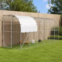 Prie sienos esantis vištų narvas Sidabrinė 600 x 100 x 215 cm