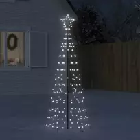 LED Kalėdų eglutė su kuolais 220 LED Šaltai balta 180 cm (tik AU)