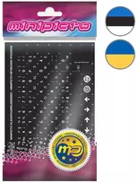 Kolm Lõvi Minipicto estų/ukrainiečių kalbų klaviatūros lipdukai (KB-UNI-ESTUKR02TW-BL)