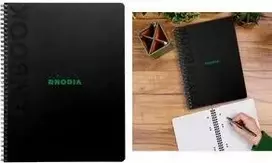 Rhodia Greenbook College sąsiuvinis A5+ languotas juodas 119924C