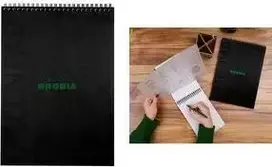 RHODIA GreenPad spiralinis sąsiuvinis A4+ su linijomis, juodas, 90 gsm, 80 lapų 119927C