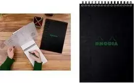 Rhodia GreenPad A5+ kvadatinis spiralinis sąsiuvinis, juodas, 160 x 210 mm, 90 gsm, 80 lapų 119928C