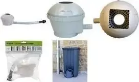 EDA lietaus surinkimo rinkinys lietaus statinėms, pilkas, su filtru ir apsauga nuo perpildymo, 1 vnt. (010916 G SX10)