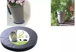 EDA augalų vežimėlis su 5 daugiakrypčiais ratukais, akmens rašto, antracito pilkos spalvos, 30 cm skersmens, 60 kg keliamoji galia (010940 G. ARD C)