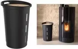 EDA granulių laikymo dėžė, 38 litrai, juodas plastikas su mediniu dangčiu, 20 kg talpa - 1 vnt. (010478 NO)