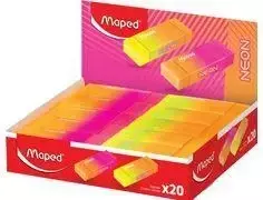 Maped NEON plastikinis trintukas, 20 vnt., neoninės oranžinės ir neoninės rožinės spalvos, mažai dulkių, be ftalatų, be PVC 121901