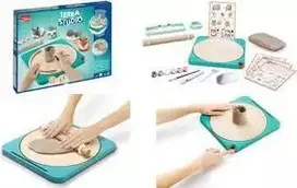Maped Creativ keramikos studijos rinkinys nuo 5 metų, savaime džiūstantis molis su 6 dažais, įrankiais, teptuku ir laku 907224