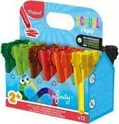 Maped Color'Peps Infinity trikampių spalvotų pieštukų rinkinys, 72 skirtingų spalvų, vientisas švinas, atsparus lūžimui, tarnauja 8 kartus ilgiau nei jumbo pieštukai 864602