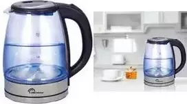 Little Balance LB 8520 stiklinis elektrinis virdulys 1,8L 2200W borosilikatinis stiklas su nerūdijančio plieno akcentais ir mėlynu LED