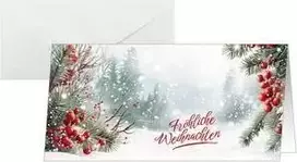SIGEL DS645 Kalėdinis atvirukas Scandinavian Snow, DIN Lang gulsčias, 250 gsm baltas kartonas, rašaliniams/lazeriniams/ kopijavimo aparatams, 1 vnt.
