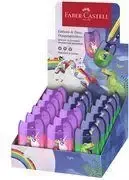 FABER-CASTELL Dvigubas drožtukas Dino/Unicorn su drožlių talpykla, 18 vnt. (183551)