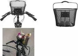 FISCHER E-Bike PLUS vairo krepšys, smulkaus tinklelio plieninė viela, juodas, greito atleidimo, 5 kg 50653