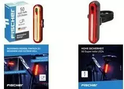 FISCHER FAHRRAD LED galinis dviračio žibintas, įkraunamas, juodas/raudonas 50089:FISCHER