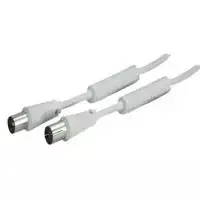 SHIVERPEAKS 10m IEC 169-2 koaksialinis antenos kabelis, vyriškas į moterišką, nikeliuotas, baltas (BS80208-128)