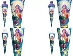 ROTH Magical Mermaid mokyklinis kūgis, kampuotas, 850 mm, folijos tiulio užsegimas, su folijos ir blizgučių apdaila - 1 vnt. (678886)