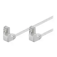 Wentronic Goobay CAT 5e tinklo kabelis su 2x 90° kampu, F/UTP, baltas, 1 m - CCA varis-aliuminis, 2x RJ45 90° (8P8C) 96062