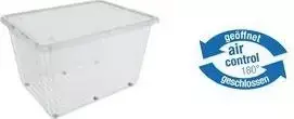 keeeper bert laikymo dėžė su ratukais, 136 L, Air-Control dangtis, permatoma/pilka 1056700100000