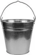 Bradas cinkuoto plieno kibiras, 7 L, sidabrinis, metalinė rankena J5316