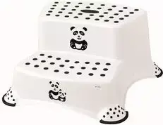 keeeper kids Igor Panda 2 pakopų laiptelis, baltas su pandos atspaudu, 120 kg apkrova, neslystantys pagrindai 1003110024100