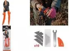 Bradas V-SERIES daugiafunkcės sodo genėjimo žirklės su keičiamu priekalu, oranžinės, 1 vnt. (KT-V1)