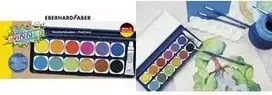 Faber-Castell Eberhard Faber WINNER akvareliniai dažai, 12 ryškių spalvų, permatomu nuimamu dangteliu 578314
