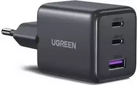 UGREEN 30W 3 portų GaN II greitasis sieninis įkroviklis USB-A ir 2 x USB-C juodas (55536)