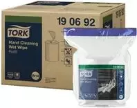 TORK 190692 Premium rankų valymo servetėlės, 58 vnt., 300 x 270 mm, be tirpiklių, pH neutralios, su alaviju ir glicerinu, uždaroma talpa