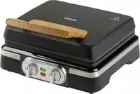 DOMO DO9281W Inky Black belgiškų vaflių keptuvas, 1600 W, neprideganti danga, reguliuojamas termostatas, karščiui atspari rankena, vertikalus laikymas