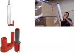 RAADHUIS rankinis tempiamosios plėvelės dozatorius, raudonos/pilkos spalvos plastikas, 2 dalių, ritiniams iki 500 mm pločio, 38-76 mm šerdies (RD-351196)